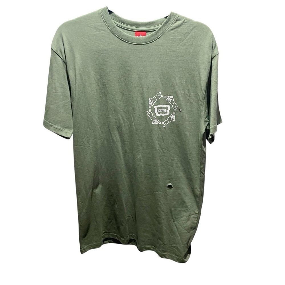 Icecream Running Dog T-Shirt Mens Small Green Graphic Streetwear BBC Pharrell